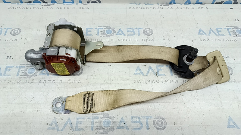 Rear left seat belt with squib for Lexus RX350 RX450h 10-14, beige, dry-cleanable, worn