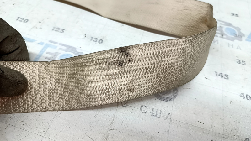 Rear right seat belt for Lexus ES300h ES350 13-18 with squib, beige, dry-cleanable, used