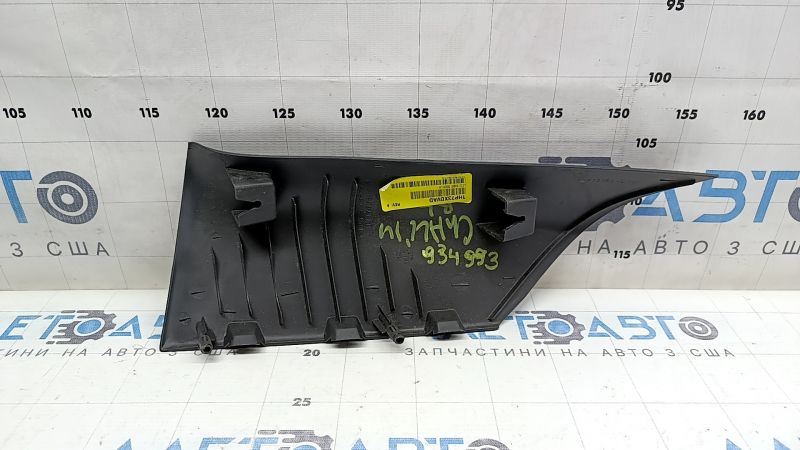 Left upper rear pillar trim for a 15-23 Dodge Challenger, black, scratches
