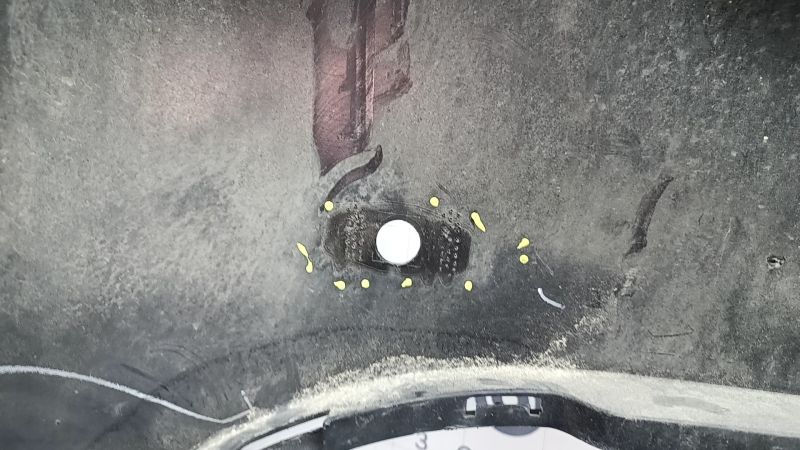 Lincoln MKZ 17-20 rear bumper, bare upper part, for 6 parking sensors, black UM, dented, cracks, scuffed, broken mount