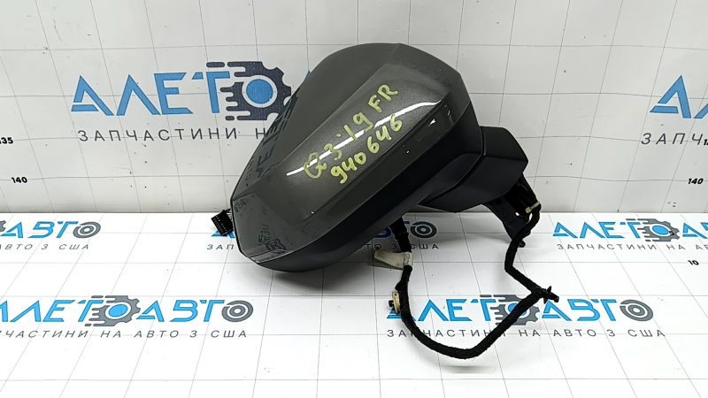 Right side mirror assembly for Audi Q3 83A 19-2, 14+2 pins, turn signal, heated, BSM, auto-folding, auto-dimming, graphite