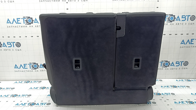 Rear seat backrest, 2nd row, left, Audi Q3 83A 19-25, with frame, black leather with black stitching, with armrest, with black seat belt, dent