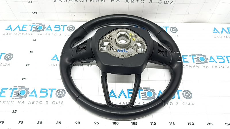 Bare steering wheel for Audi Q3 83A 19-25, black leather, no buttons, paddles or trim, scuffs, scratches