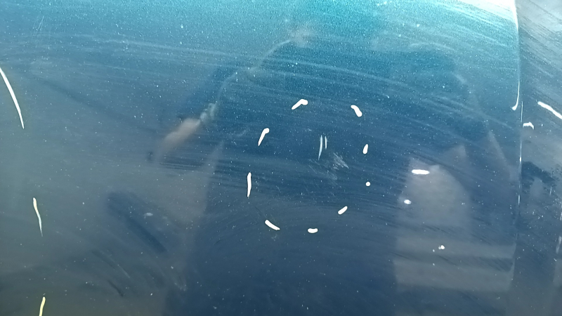Bare hood for Audi Q7 16-26 aluminum, blue LV5Z, glued, scratches