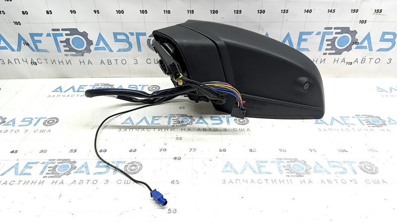 Left side mirror assembly for Audi Q7 19-26, 15+1 pin, heated, auto-folding, turn signal, camera, BSM, blue