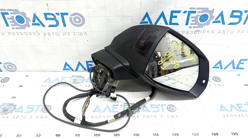 Right side mirror assembly for Audi Q5 80A 18-24V 15+4 pins, blue, turn signal, auto-dimming, heated, BSM, camera, bumpers, worn