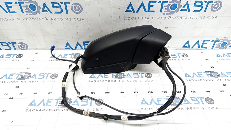 Right side mirror assembly for Audi Q5 80A 18-24V 15+4 pins, blue, turn signal, auto-dimming, heated, BSM, camera, bumpers, worn