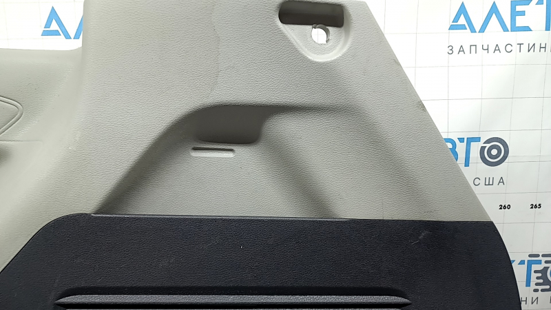 Right arch trim for Toyota Sienna 21-26, without a curtain for a 120V socket, dark gray with light gray, with cup holders, non-factory holes, with overlays, scratches, scuffed