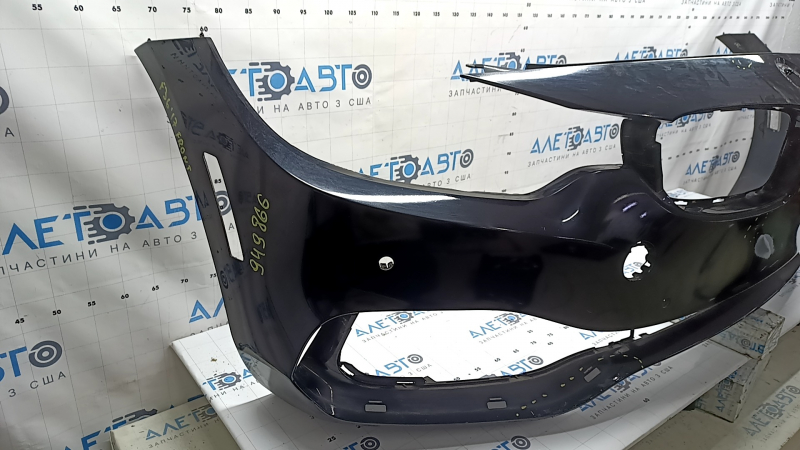Bare front bumper for BMW 4 Series F32/33/36 14-20 with parking sensors, no headlight washers, no PMA, black, scratches, pressed, sand, non-factory holes