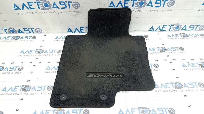 Front left fabric floor mat for Hyundai Sonata 11-15, black, dry cleanable