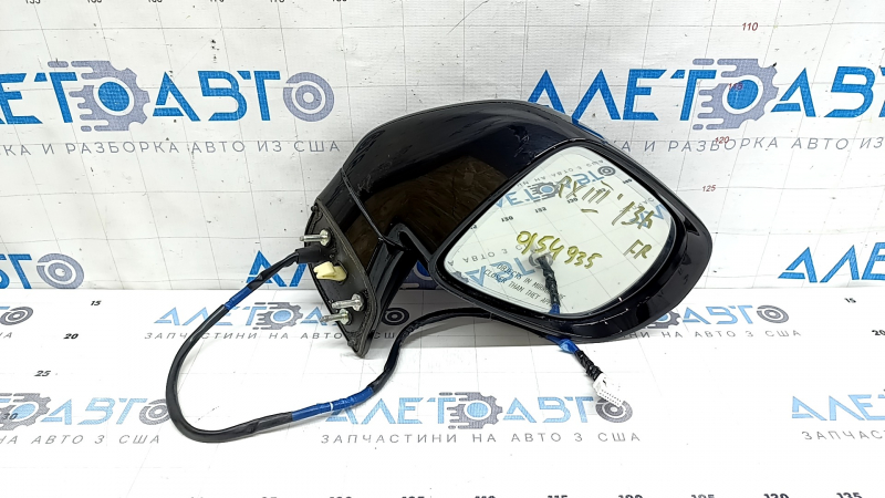 Right side mirror assembly for Lexus RX350 RX450h 10-15, 15 pins, auto-dimming, turn signal, backlight, black, bumpers