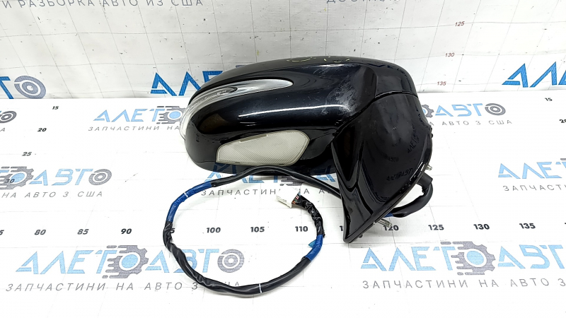 Right side mirror assembly for Lexus RX350 RX450h 10-15, 15 pins, auto-dimming, turn signal, backlight, black, bumpers