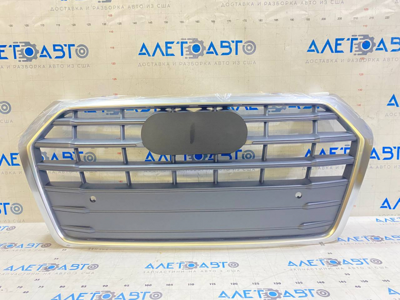 Radiator grill assembly Audi Q5 80A 18-20 gray matte, chrome, with emblem, for parking sensors, S-Line