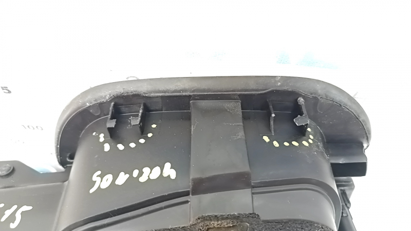 The fuel filler door housing of a Hyundai Sonata 20-22 has broken fasteners.