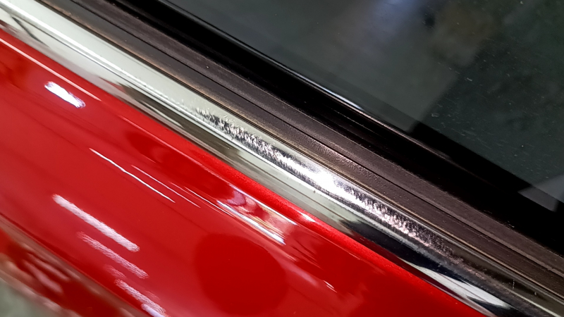 Rear left door assembly for Hyundai Santa FE 19-23 with curtain, tinted, red Y2E