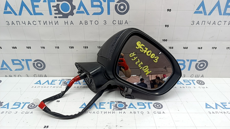 Right side mirror assembly for Mitsubishi Outlander 22-26, 13+2 pins, turn signal, heated, auto-folding, BSM, camera, silver, with carbon fiber trim