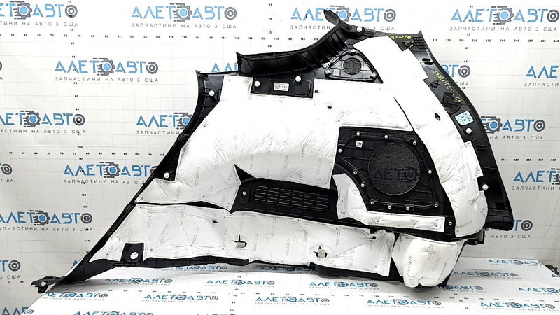 Left arch trim for Hyundai Santa FE 21-23, black, for subwoofer and speaker, Harman Kardon, broken mount, scratches, scuffs, crack