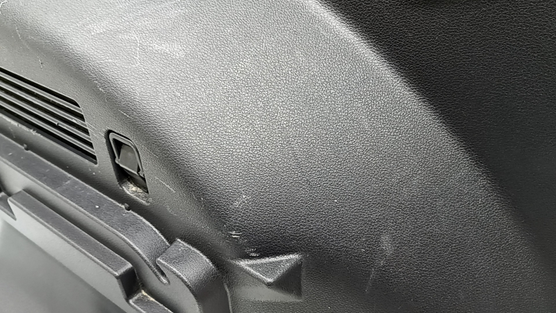 Left arch trim for Hyundai Santa FE 21-23, black, for subwoofer and speaker, Harman Kardon, broken mount, scratches, scuffs, crack