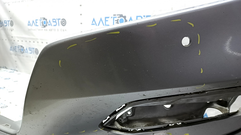 Bare front bumper for Honda Accord 18-20, with parking sensors, silver, scratches, chips, and dings