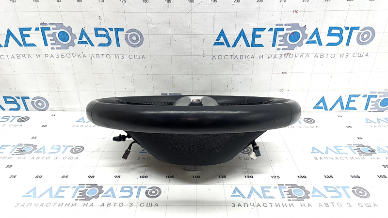 Naked steering wheel Hyundai Santa FE 21-23 black leather, heated, without buttons and paddles, scratches, worn