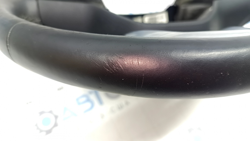 Naked steering wheel Hyundai Santa FE 21-23 black leather, heated, without buttons and paddles, scratches, worn
