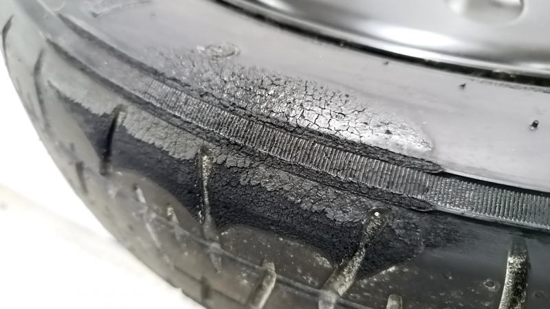 The spare tire on the Ford Bronco Sport 21-23 D17 155/70 space saver is melted.
