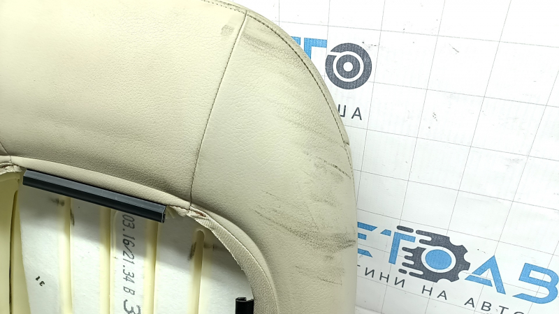 Driver's seat back upholstery for Audi A6 C7 12-18, beige leather, heated, dry-cleanable