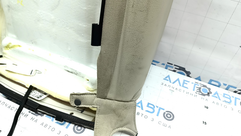 Driver's seat back upholstery for Audi A6 C7 12-18, beige leather, heated, dry-cleanable