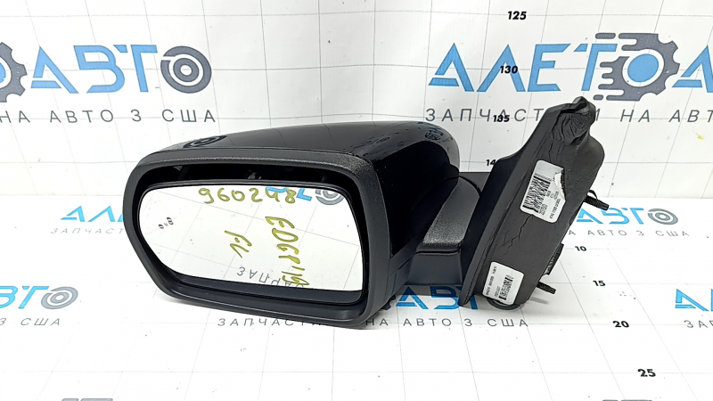 Left side mirror assembly for Ford Edge 19-24, 9 pins, black, BSM, turn signal, backlight, heating, cracks in turn signal