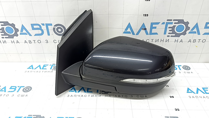 Left side mirror assembly for Ford Edge 19-24, 9 pins, black, BSM, turn signal, backlight, heating, cracks in turn signal