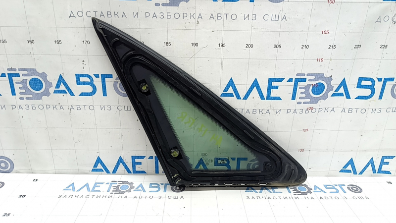 Rear right window, blind glass, Audi A4 B9 17-19, chrome, scratches, torn seal