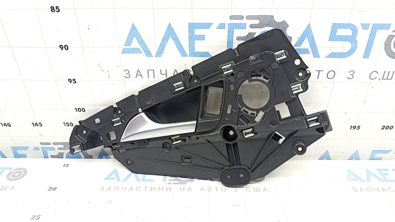 Interior rear left door handle for an Audi A6 C7 12-18, black with chrome, backlit, scratches