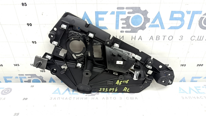 Interior rear left door handle for an Audi A6 C7 12-18, black with chrome, backlit, scratches