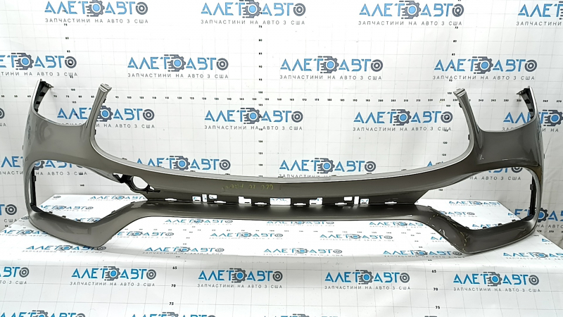 Front bare bumper for Mercedes GLC 300 20-22 with parking sensors and Park Assist, AMG pack, with air ducts, silver, dented, scratches