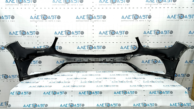 Front bare bumper for Mercedes GLC 300 20-22 with parking sensors and Park Assist, AMG pack, with air ducts, silver, dented, scratches