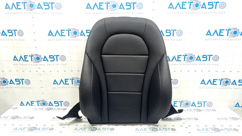 Mercedes GLC 16-22 driver's seat back upholstery, black leather, gray stitching, perforation, heating