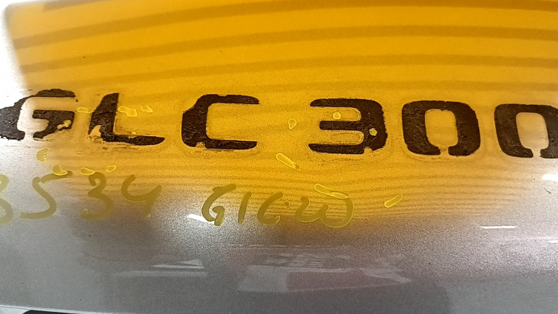 Mercedes GLC 20-22 bare trunk door with glass, tinted, silver 859, dents
