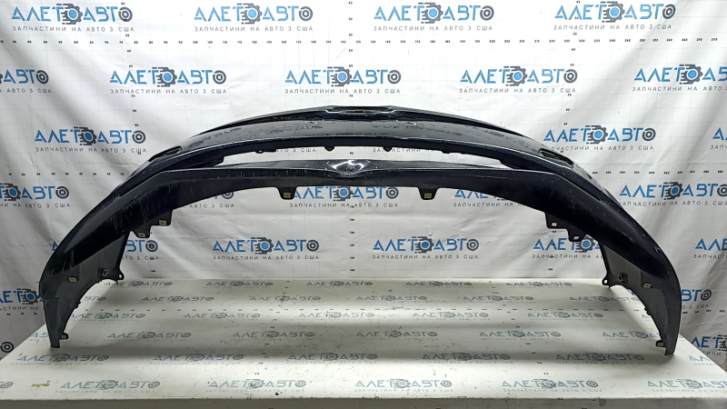 Bare front bumper for Toyota Prius 50 16-18 with parking sensors, black, dented, scratches, non-factory holes, tear