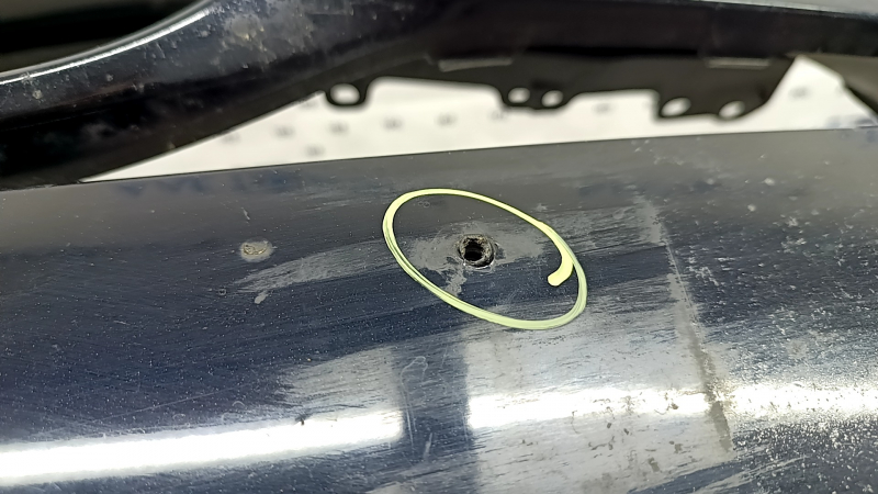 Bare front bumper for Toyota Prius 50 16-18 with parking sensors, black, dented, scratches, non-factory holes, tear