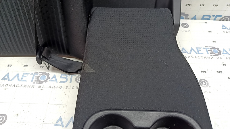Backrest of the rear row of seats, 2nd row, right, Toyota Prius 50 16-18, black fabric, with a belt, with an armrest, dry-cleanable