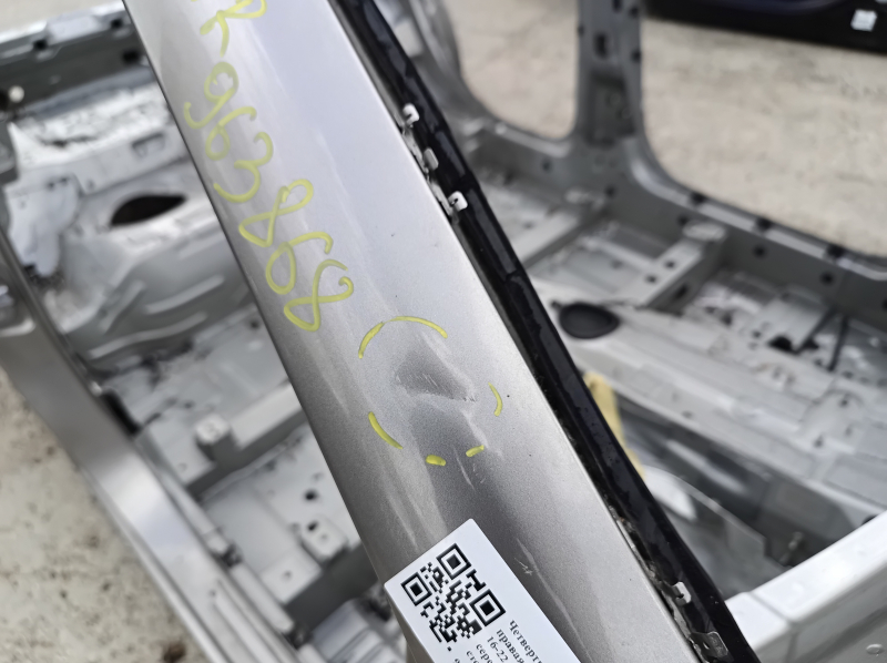 Mercedes GLC 16-22 front right quarter panel on the body, silver, dent on the pillar