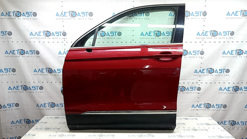 Front left door assembly for VW Tiguan 18-24 keyless, red LA3Q, scratches