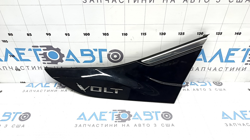 Left fender molding for Chevrolet Volt 16-19, gloss black + chrome, broken fasteners