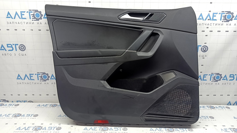 Black front left door panel for a VW Tiguan 18-20, with a buzzer, black leather armrest, leather insert, scratches, dry-cleanable