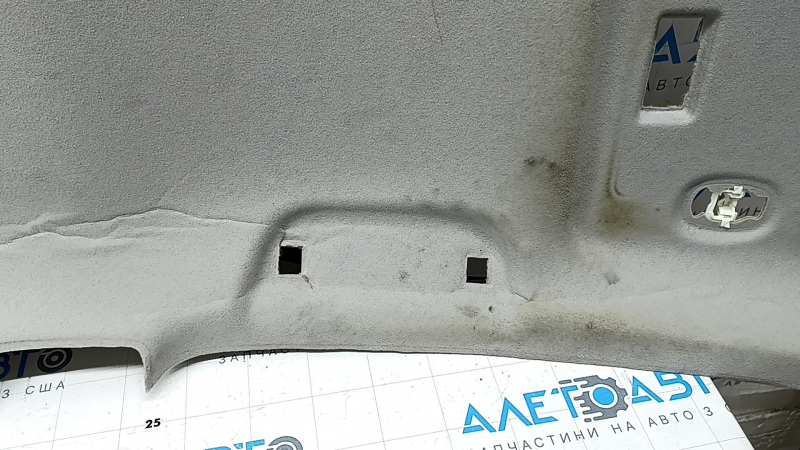 Toyota Prius V 12-16 gray headliner, no sunroof, creases, needs dry cleaning, tears, torn foam