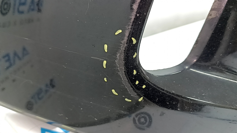 Front bumper, bare, Toyota Prius V 15-17 rest, black, crack, cracks in fasteners, scratches