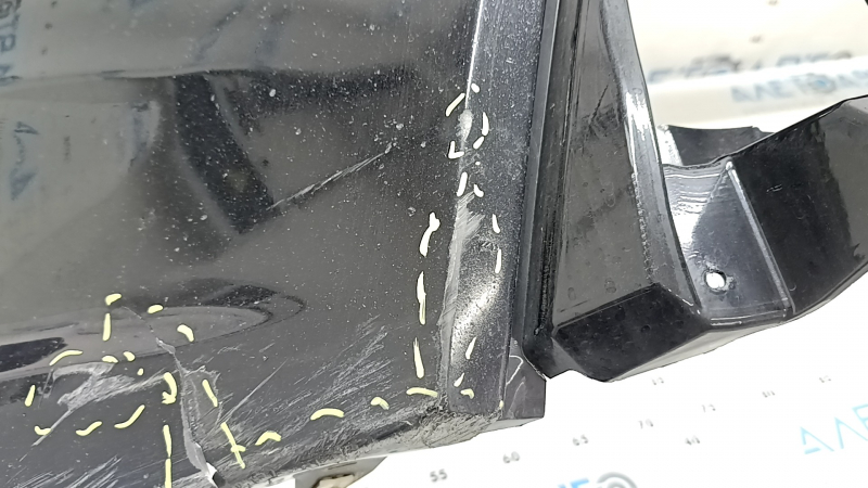 Front bumper, bare, Toyota Prius V 15-17 rest, black, crack, cracks in fasteners, scratches