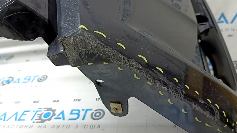 Front bumper, bare, Toyota Prius V 15-17 rest, black, crack, cracks in fasteners, scratches