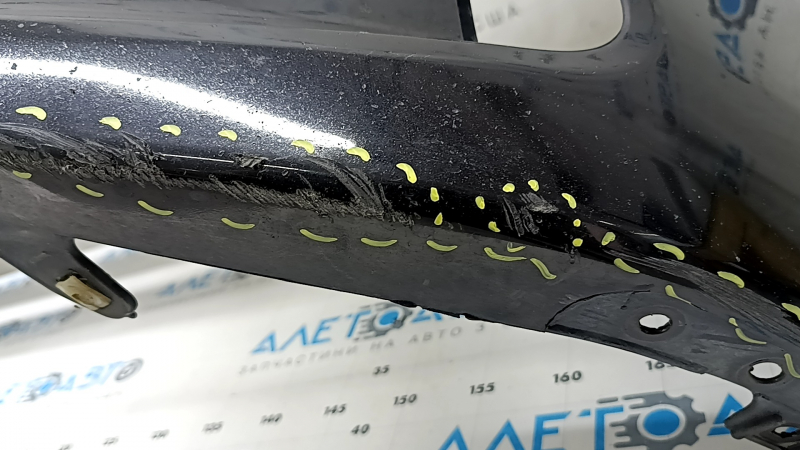 Front bumper, bare, Toyota Prius V 15-17 rest, black, crack, cracks in fasteners, scratches