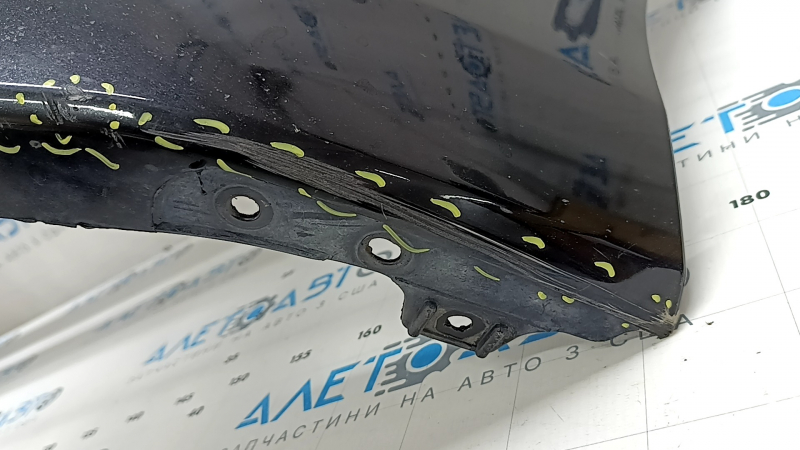 Front bumper, bare, Toyota Prius V 15-17 rest, black, crack, cracks in fasteners, scratches
